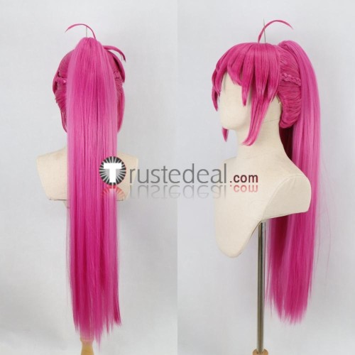 Magical Girl Lyrical Nanoha Signum Pink Ponytail Styled Cosplay Wig
