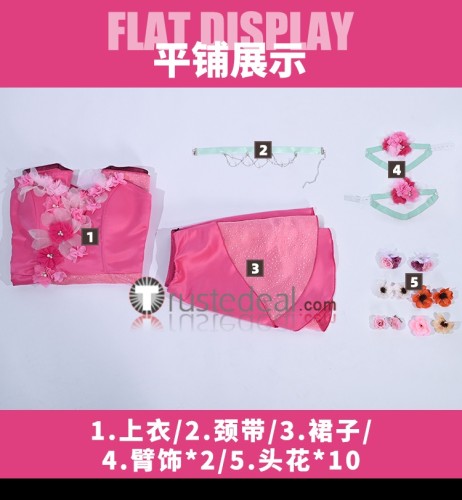 Winx Club The Magic is Back Flora Pink Flowers Dress Cosplay Costume