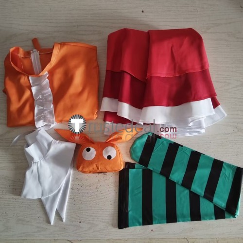 Tsukimonogatari Yotsugi Ononoki Orange Dress Cosplay Costume