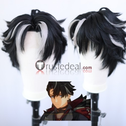 Genshin Impact Wriothesley Neuvillette Lynette Lyney Black Silver Lace Front Styled Cosplay Wig