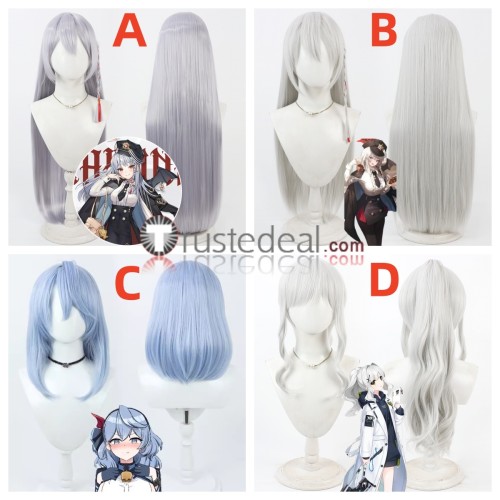 Blue Archive Kurodate Haruna Omagari Hare Amau Ako Blue Silver White Cosplay Wig