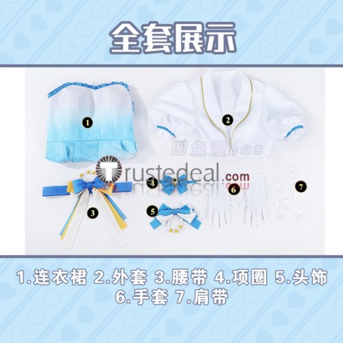 Love Live! Aqours The ninth Anniversary Takami Chika Watanabe You Blue White Dress Cosplay Costume