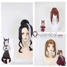 Uma Musume Pretty Derby Mejiro Ramonu Super Creek Fine Motion Brown Black Styled Cosplay Wig