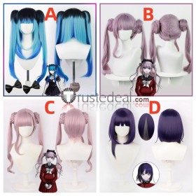 The Hundred Line Last Defense Academy Darumi Amemiya Tsukumo Kako Tsukumo Ima Blue Pink Purple Cosplay Wig