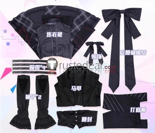 Project Sekai Colorful Stage PJSK Nightcord 25ji Dim Night Gothic Reminiscence Gothic Asahina Mafuyu Yoisaki Kanade Black Cosplay Costumes