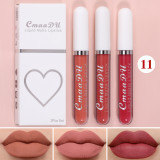 3 sets of matte non-stick cup waterproof lipstick long lasting lip gloss