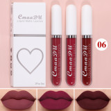 3 sets of matte non-stick cup waterproof lipstick long lasting lip gloss