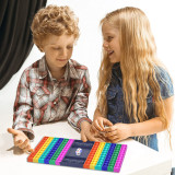 Big Jumbo Pop Its It Fidget Toy Giant Mega Push Bubble Popit Poppet Popper Figet Toy Large Huge Rainbow Poppit Pop-It Popet Game Chess Board Sensory Figette Toy for Kids Adult