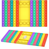 Big Jumbo Pop Its It Fidget Toy Giant Mega Push Bubble Popit Poppet Popper Figet Toy Large Huge Rainbow Poppit Pop-It Popet Game Chess Board Sensory Figette Toy for Kids Adult