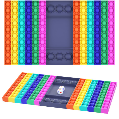Big Jumbo Pop Its It Fidget Toy Giant Mega Push Bubble Popit Poppet Popper Figet Toy Large Huge Rainbow Poppit Pop-It Popet Game Chess Board Sensory Figette Toy for Kids Adult