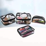 4Pcs Lurrose Cosmetics Bag Transparent Zipper Toiletry Bag Portable Washing Makeup Bags Travel Storage Organizers (only 4 pieces of storage bag)