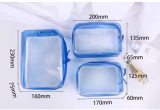 3Pcs Lurrose Waterproof Clear Toiletry Bag PVC Makeup Bag Zipper Travel Cosmetic Organizer (Blue)