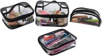 4Pcs Lurrose Cosmetics Bag Transparent Zipper Toiletry Bag Portable Washing Makeup Bags Travel Storage Organizers (only 4 pieces of storage bag)