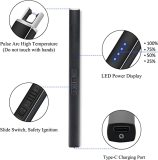 Electric Lighter, USB Rechargeable Lighter with Power Indicator, Flameless Lighter with Safe Button, Windproof Lighter for BBQ, Camping, Fireworks - Rose Gold