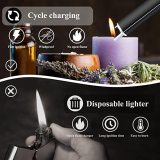 Electric Lighter, USB Rechargeable Lighter with Power Indicator, Flameless Lighter with Safe Button, Windproof Lighter for BBQ, Camping, Fireworks - Rose Gold