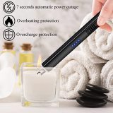 Electric Lighter, USB Rechargeable Lighter with Power Indicator, Flameless Lighter with Safe Button, Windproof Lighter for BBQ, Camping, Fireworks - Rose Gold