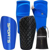Soccer Shin Guards Kids with Slide in Compression Sleeves, Soccer Shin Pads with Thick Lightweight Foam Cushion for 3-15 Years Old Youth Toddler Boy Girl