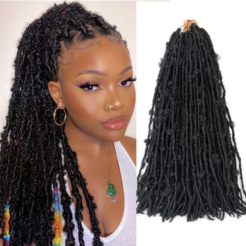 Us 8 99 24inches Long Butterfly Locs Crochet Hair Distressed Faux Locs Crochet Hair Pre Looped Natural Messy Butterfly Bob Locs Pre Twisted Braids M Belleshowhair Com