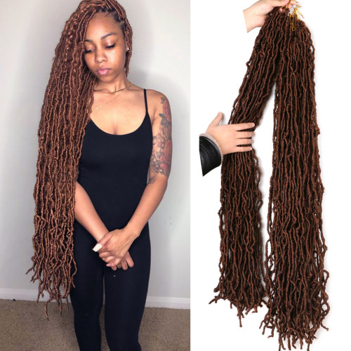 Us 19 99 36inches Faux Locs Crochet Hair Goddess Locs Dreadlocks Extensions 21 Strands Faux Soft Locs Crochet Braids Curly Faux Locs Braiding Hair M Belleshowhair Com