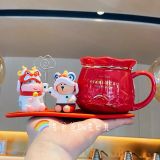 2021 Happy Ox Year Lion Dance Coaster 10oz Lucky Bag Mug