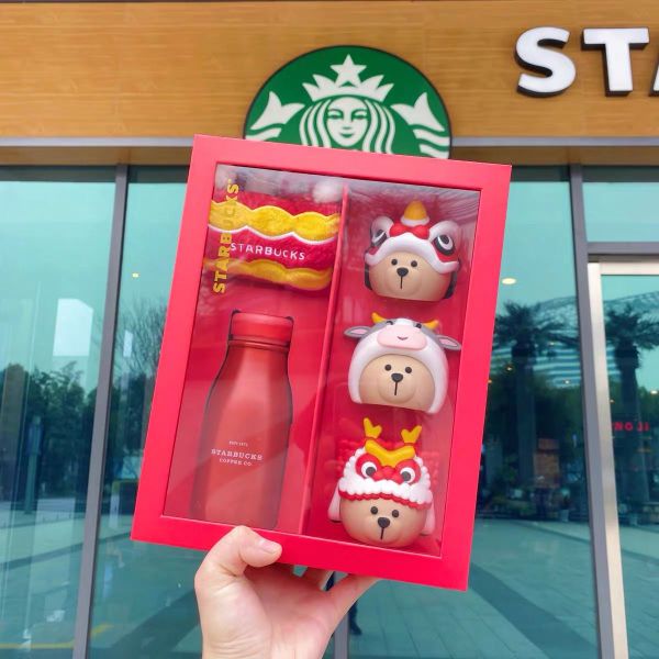 2021 Happy Ox Year Lion Dance Three Lid SS 8oz Tumbler Gift Box