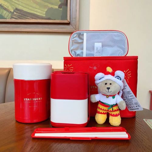 2021 Happy Ox Year Lion Dance Thermos Lunch Box Steamed Beaker