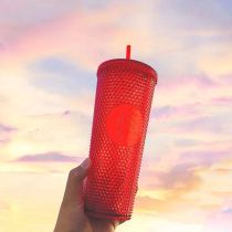 2020 Christmas Red Studded 24oz Diamond Cold Water Cup Tumbler