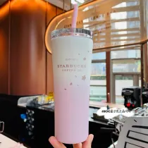 2021 Pink White Gold Sakura 12oz Stainless Steel Cup Tumbler