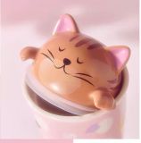 2021 Pink Sakura Cute Cat Cover 12oz Double Wall Mug