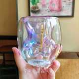 2020 6oz Purple Sakura Cat Paw Double Wall Glass Cup Mug