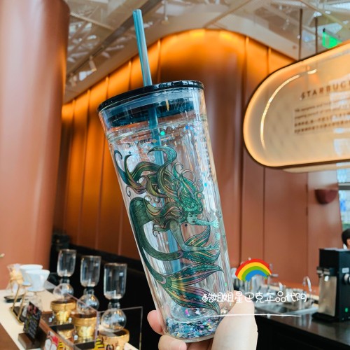 Lid has Scratches Starbucks 2020 China Anniversary Siren 20oz Double Wall Glass Cup Tumbler