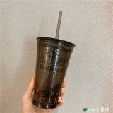 2019 Summer Siren Logo Black 16oz Glass Water Bottle lid with small scratches