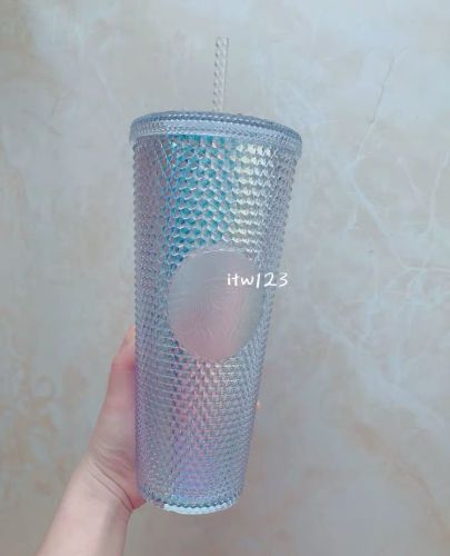 2020 Aurora Silver Diamond Studded 24oz Cup Tumbler No Sku#