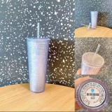 2021 Silver Glitter Grid Disco Ball 24oz Cold Cup Tumbler