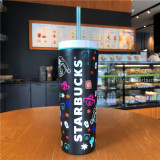 2020 China Latin America luminous Bear 16oz Black Cup Tumbler