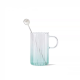 2021 Fresh Green 12oz Glass Cup With Hedgehog Stirrer