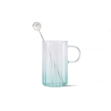 2021 Fresh Green 12oz Glass Cup With Hedgehog Stirrer