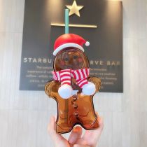2020 Merry Christmas Gingerbread Man 24oz Glass Cup Tumbler
