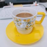 Luckin Coffee Cat with Flower 8oz Mug With Saucer