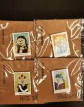2021 Famous Painting Stamp Four Pieces Pin Set