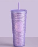 21 Purple Glitter Siren Studded 24oz Diamond Cup Tumbler