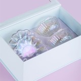 21 Fantasy Ripple Two Glass Cups and Saucers Set Gift Box