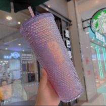 21 Purple Glitter Siren Studded 24oz Diamond Cup Tumbler