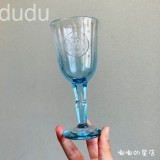 21 Purple and Blue Goblet 8oz Glass Cup Set With Gift Box