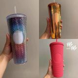 21 taiwan ruby pink / rainbow studded tumbler