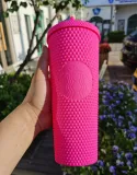 Starbucks 2021 China Soft Touch pink matte studded 24oz