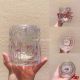 21 diamond line 10oz glass cup