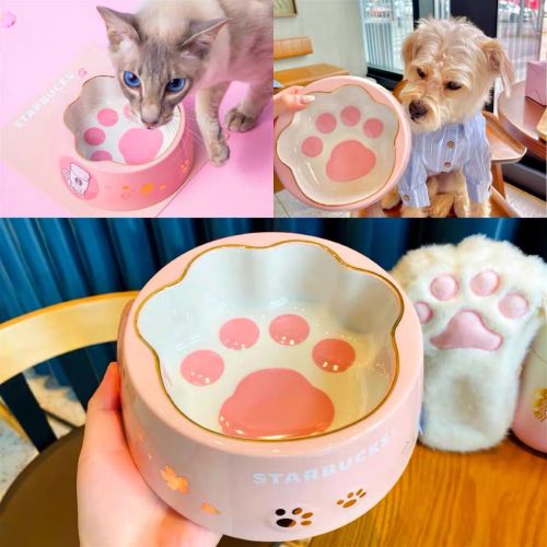 21 sakura cat paw pet bowl