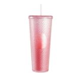 Starbucks 2021 China Summer Gradient Pink Glitter Watermelon Peach 24oz Studded Tumbler