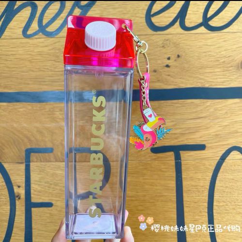21 Pink Milk Box Plastic 15oz Tumbler with Keychain